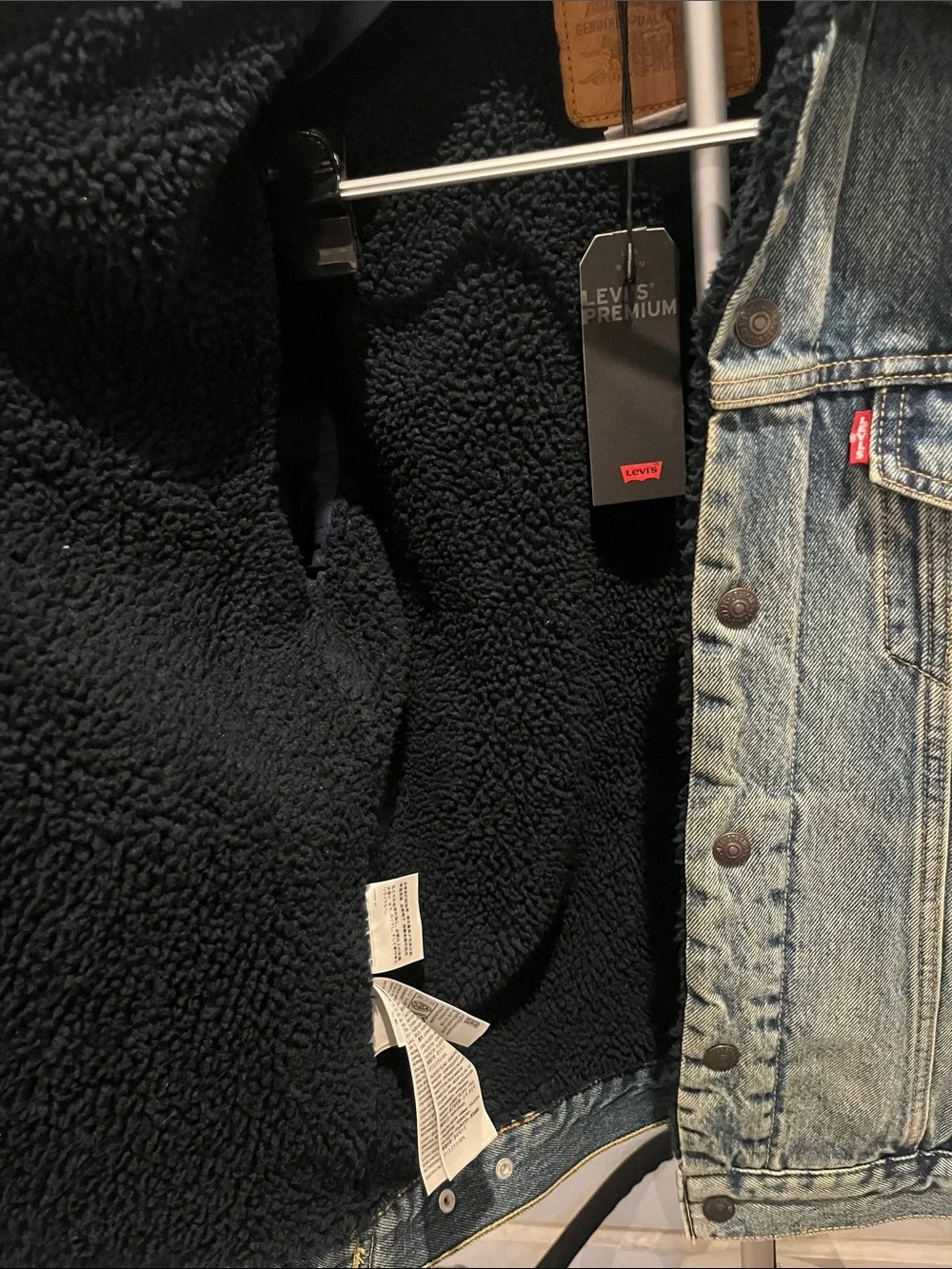 Levi's Light Blue Denim Jacket with Black Sherpa Lining